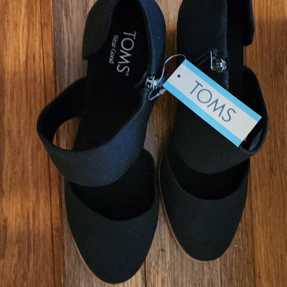 NEW NWT TOMS Milan Closed Toe Heels w/ Zipper Foam Insole Womens Black Size 12 - Picture 5 of 7